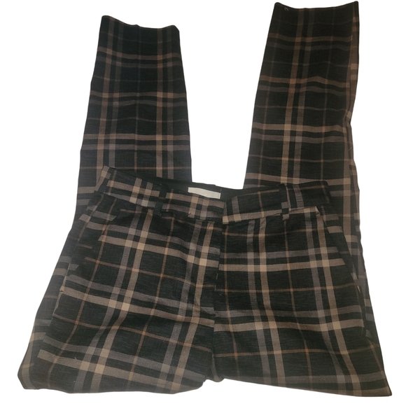 H&M Black And Brown Plaid Pants 8 - Picture 1 of 4